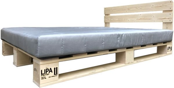 LIPA Palettenbett mit Kopfteil 90x200 cm Bett