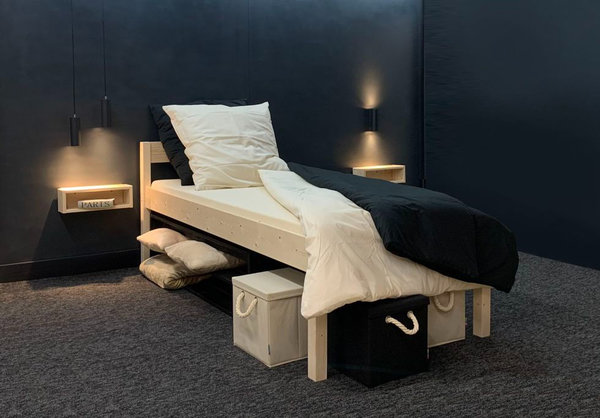 Seniorenbett mit Kopfteil 90x200 cm Bett Massivholz H75-45