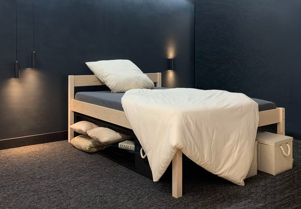 Seniorenbett mit Kopfteil 120x200 cm Bett Massivholz H85-55